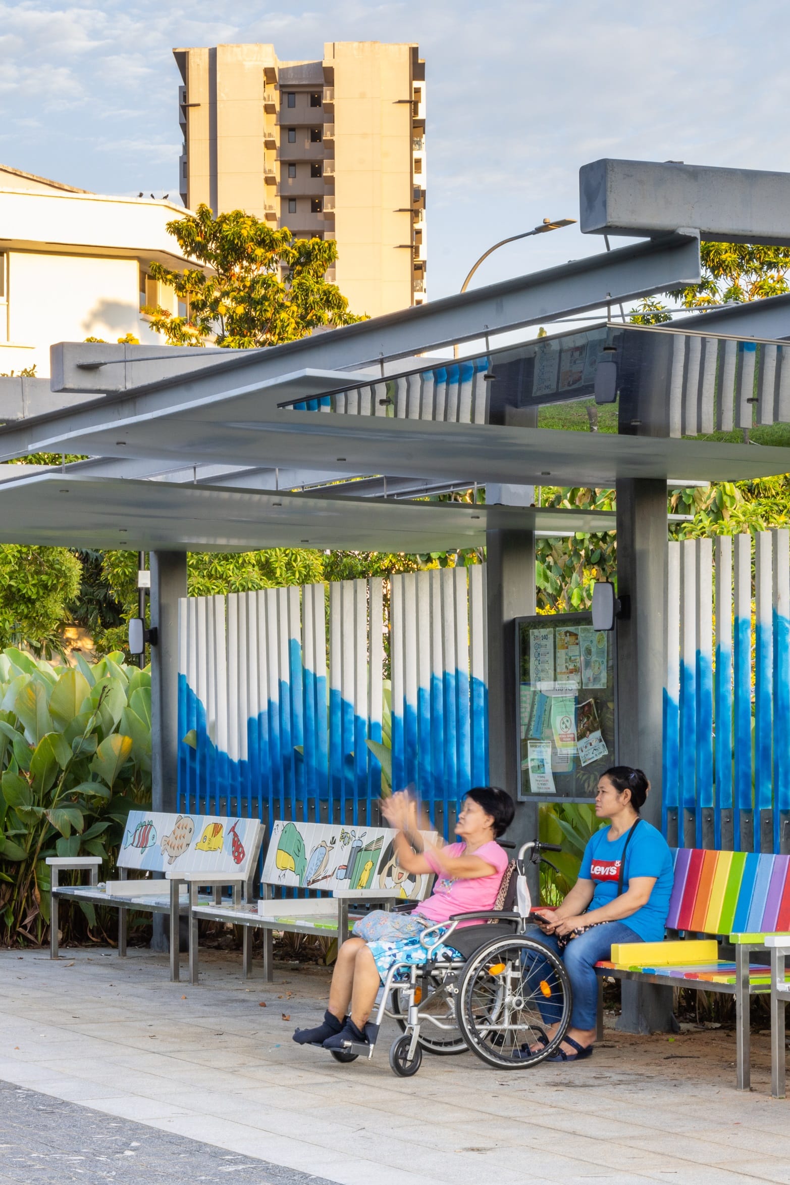 Photo of outdoor artwork on furniture at Potong Pasir